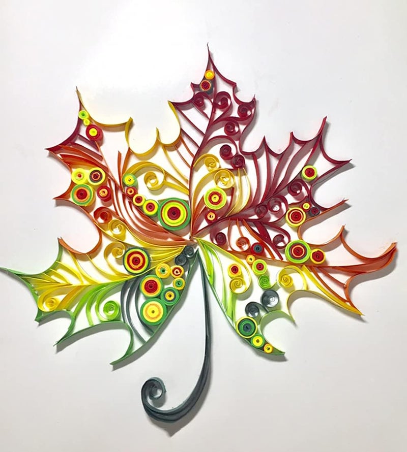 MerainMe Maple Leaves Paper Quilling Kit Paper Quilling Adult Craft Great for DIY Craft Workshop,Home Decoration, Birthday Gift,Adult Friend interaction.It's Suitable for Adult and Craftsmen.Creative Stress. - Image 2